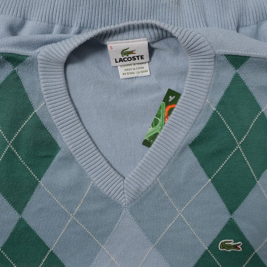 Argyle Lacoste Knit Sweater Medium 