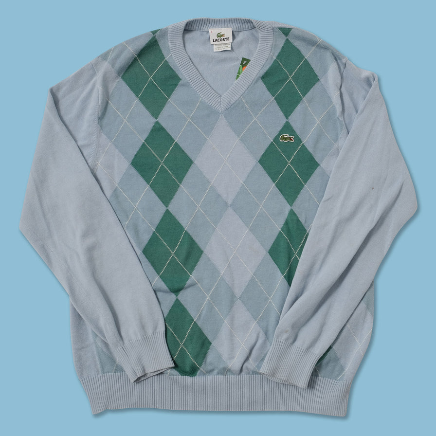 Argyle Lacoste Knit Sweater Medium 