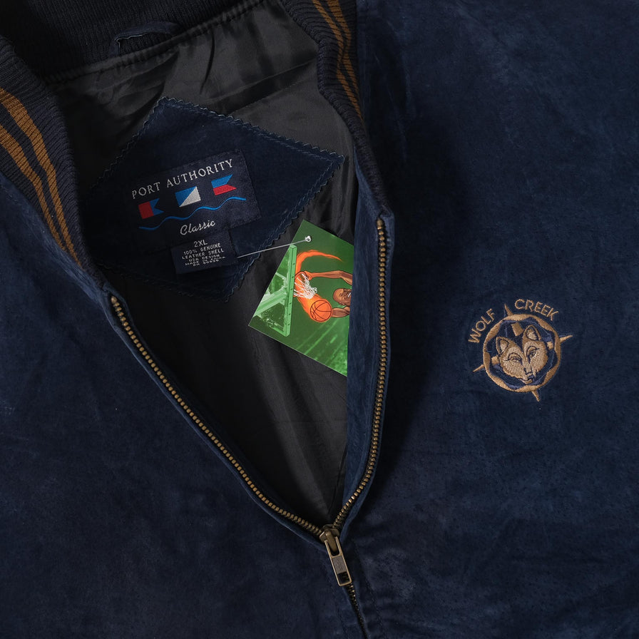 Vintage College Suede Leather Jacket XXLarge 