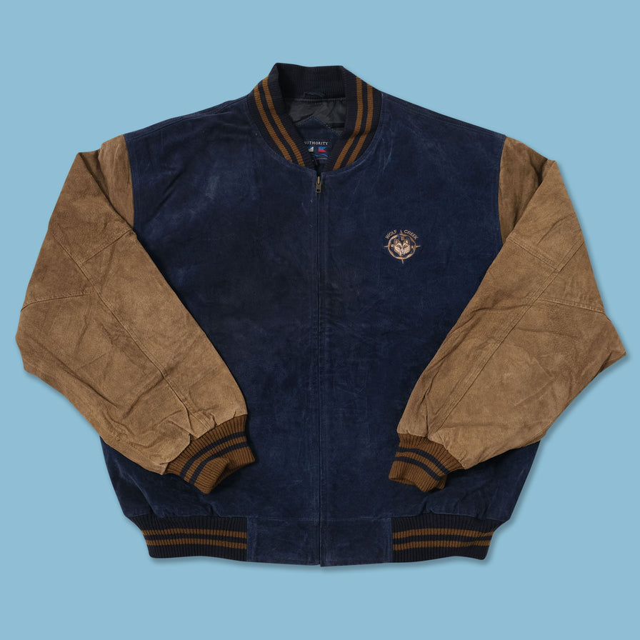 Vintage College Suede Leather Jacket XXLarge 