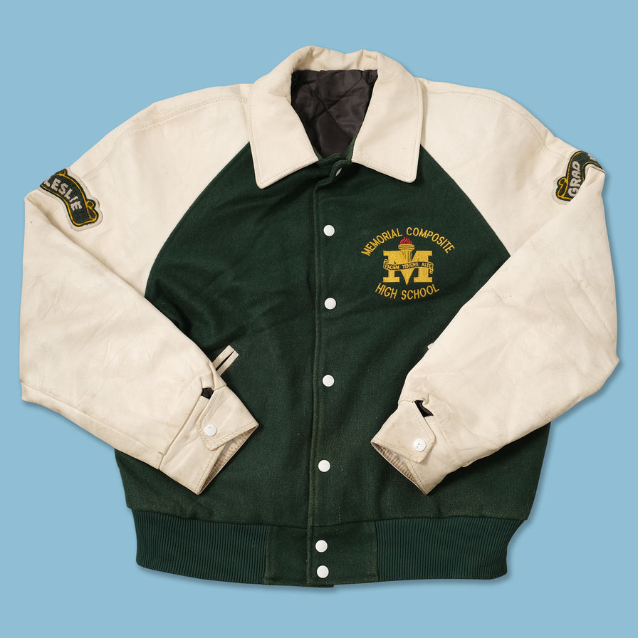 Vintage College Leather Jacket Large 