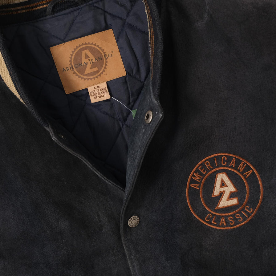 Vintage College Suede Leather Jacket XLarge 