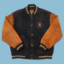 Vintage College Suede Leather Jacket XLarge 