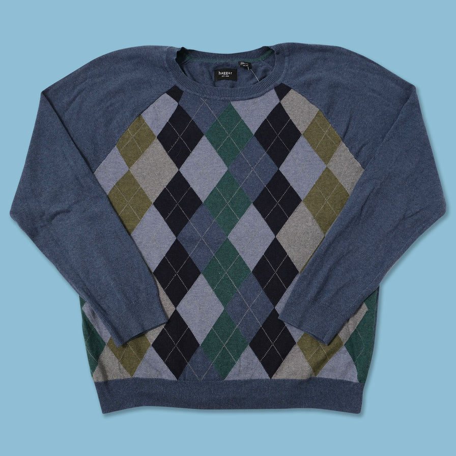 Argyle Knit Sweater Large 