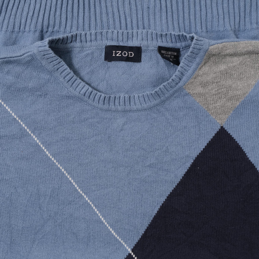 Vintage Argyle Knit Sweater Medium 