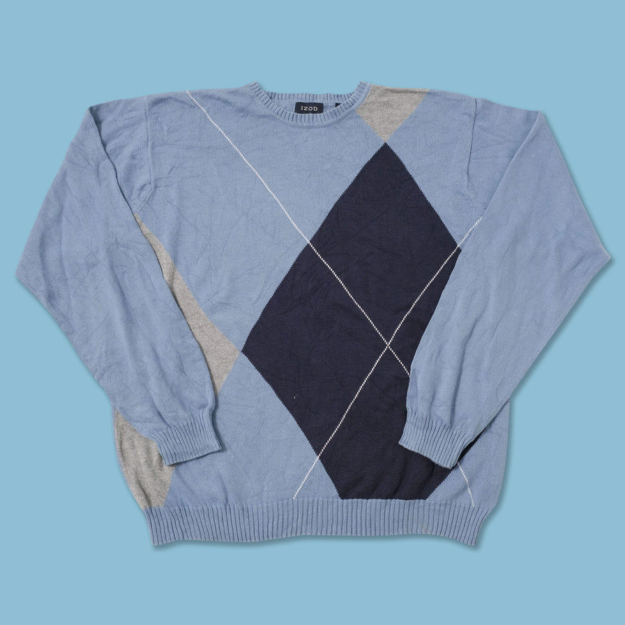 Vintage Argyle Knit Sweater Medium 