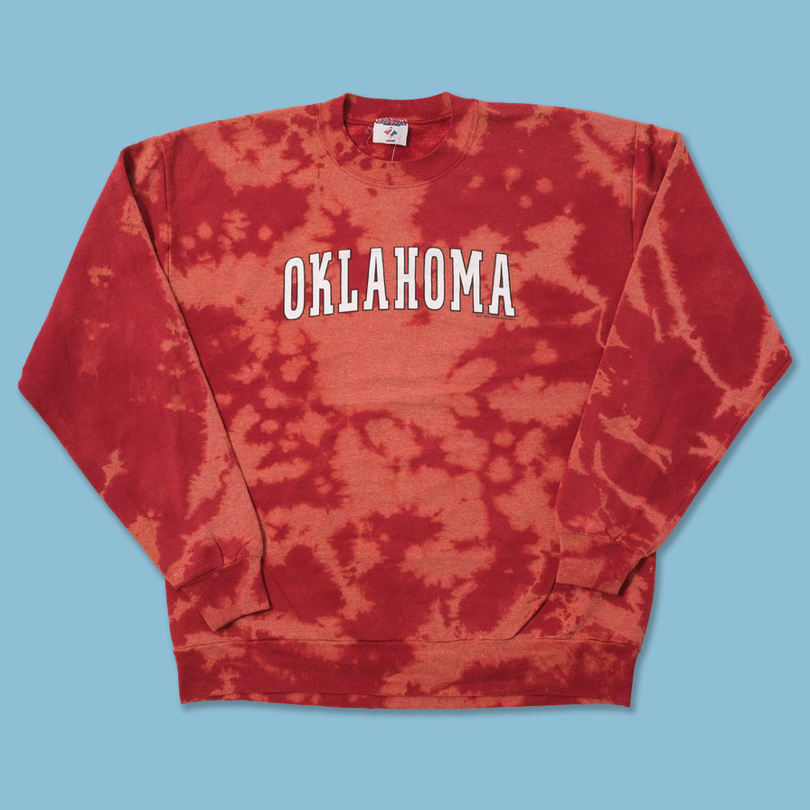Vintage Oklahoma Tie Dye Sweater Large 
