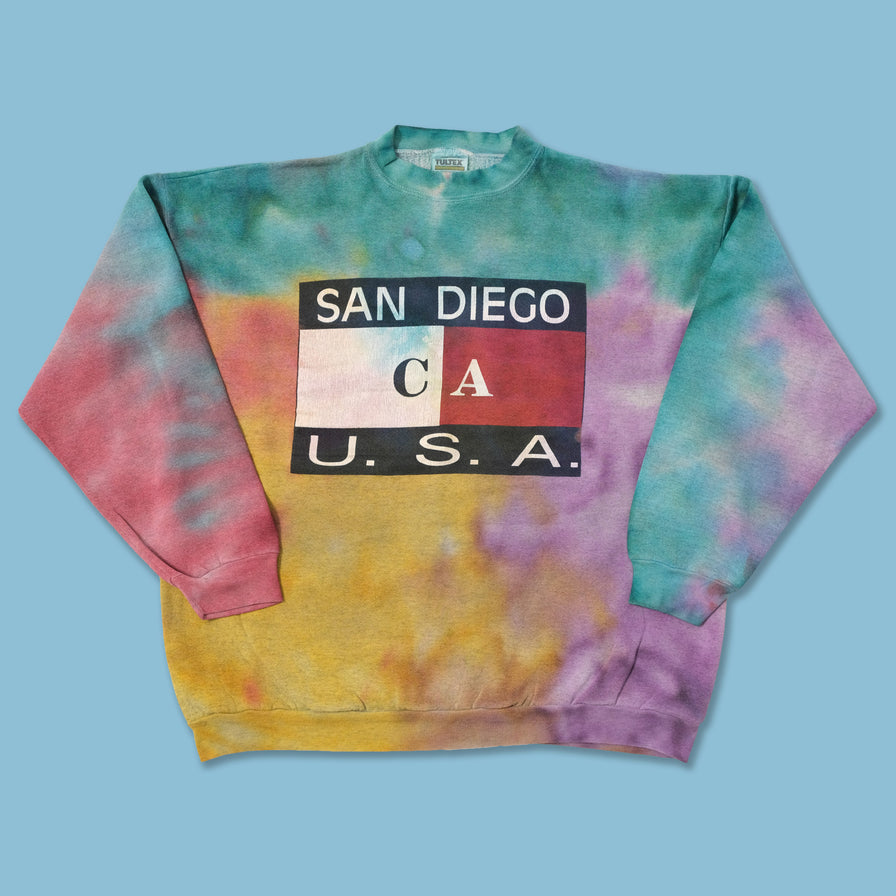 Vintage San Diego Tie Dye Sweater Large 