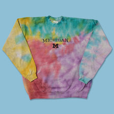 Vintage Michigan Wolverines Tie Dye Sweater Medium 