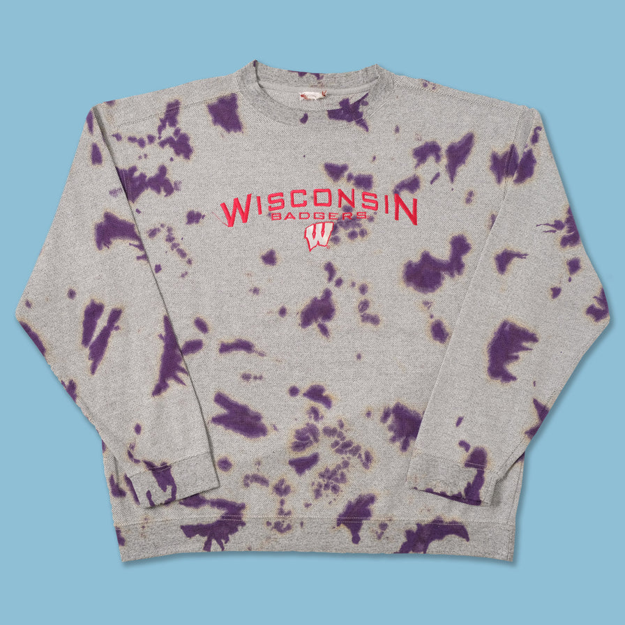 Vintage Wisconsin Badgers Tie Dye Sweater XLarge 