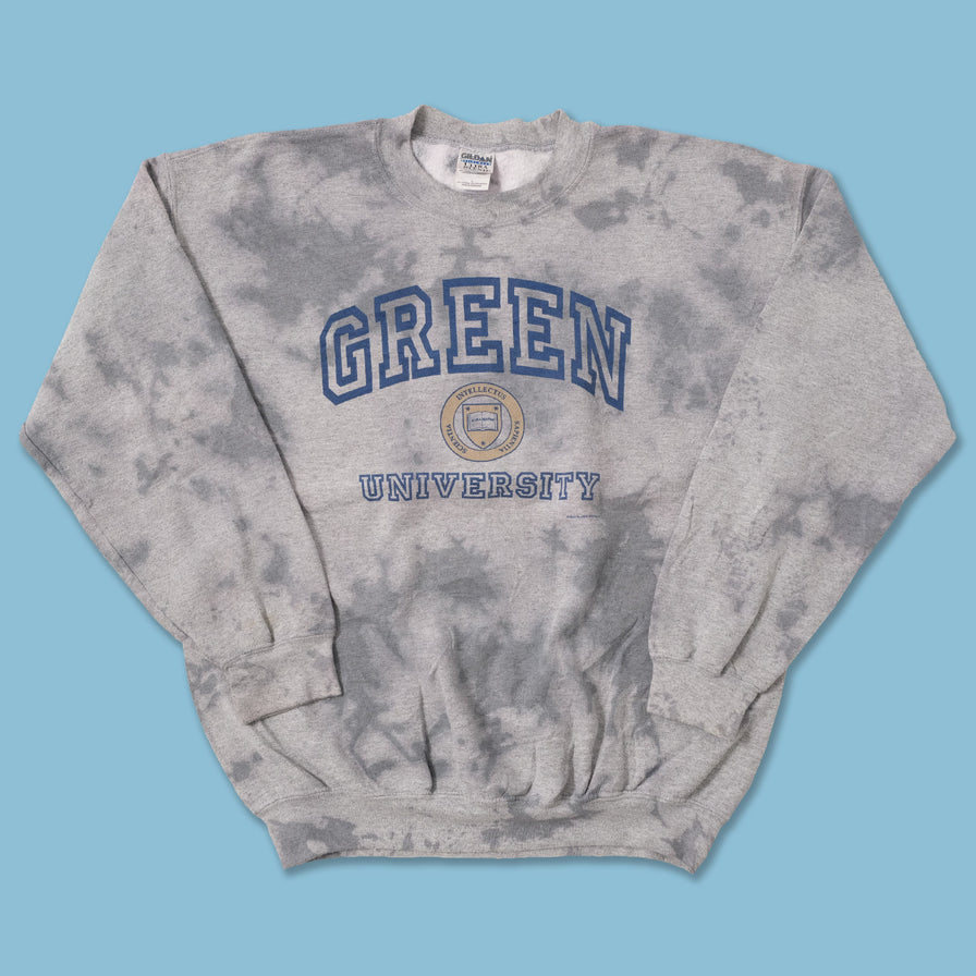 Vintage Green University Tie Dye Sweater Large 