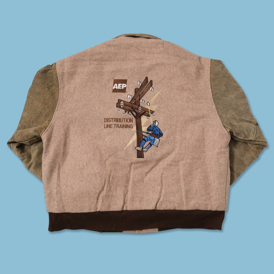 Vintage Wool / Leather Varsity Jacket Large 