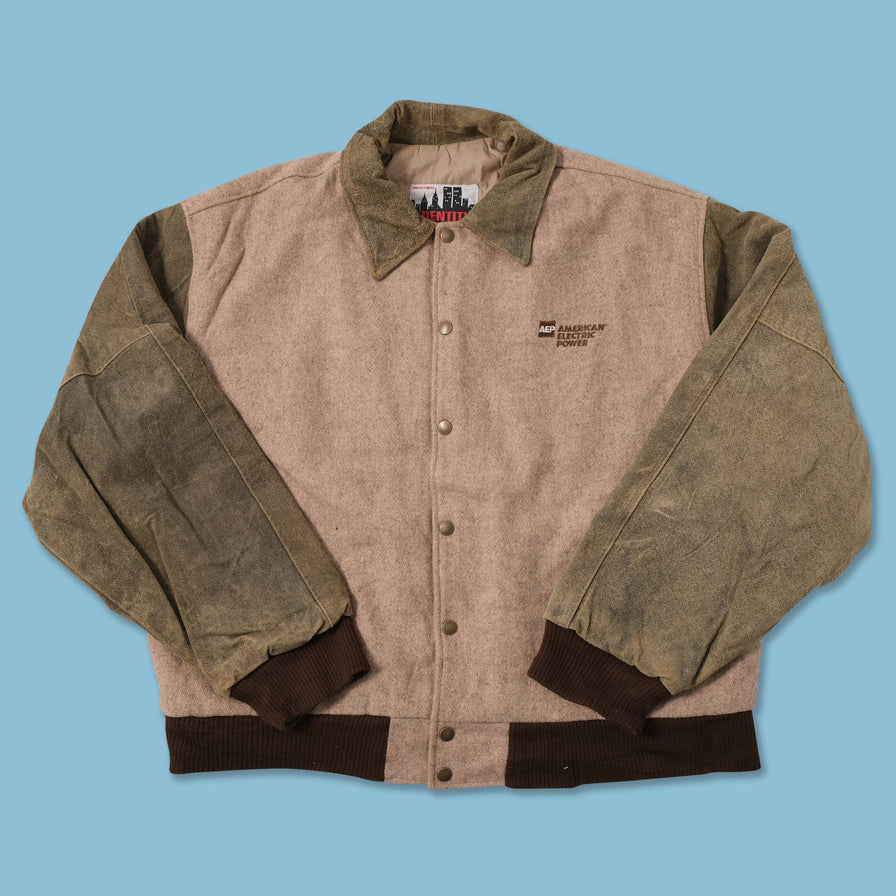 Vintage Wool / Leather Varsity Jacket Large 