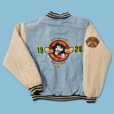 Vintage Mickey Mouse Denim Varsity Jacket Medium 