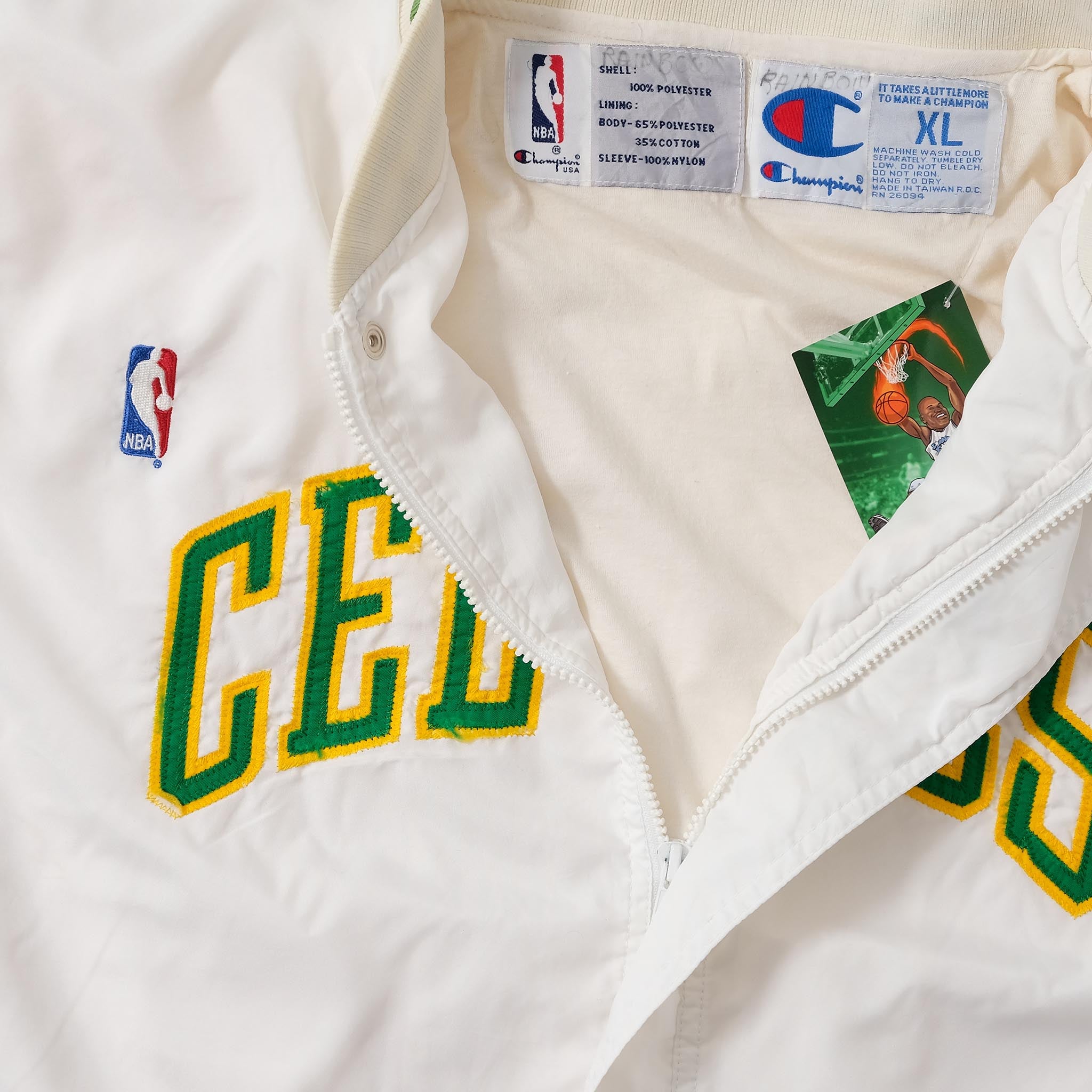 90's Boston Celtics Champion NBA Warm Up Jacket Size Large – Rare VNTG