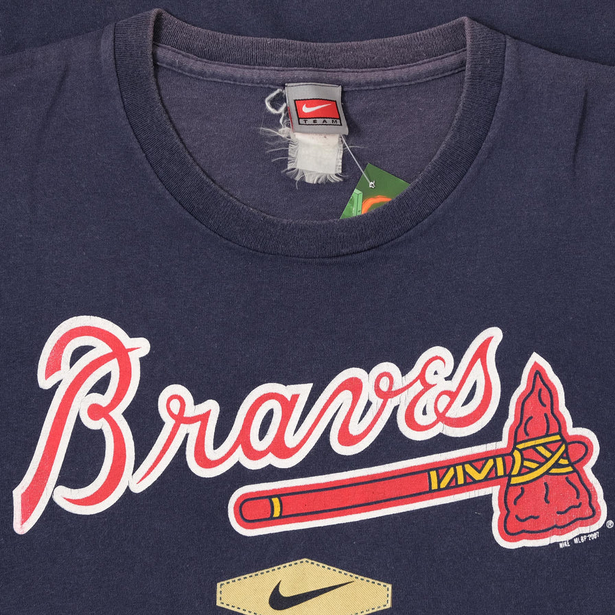 2007 Nike Atlanta Braves T Shirt Small Double Double Vintage