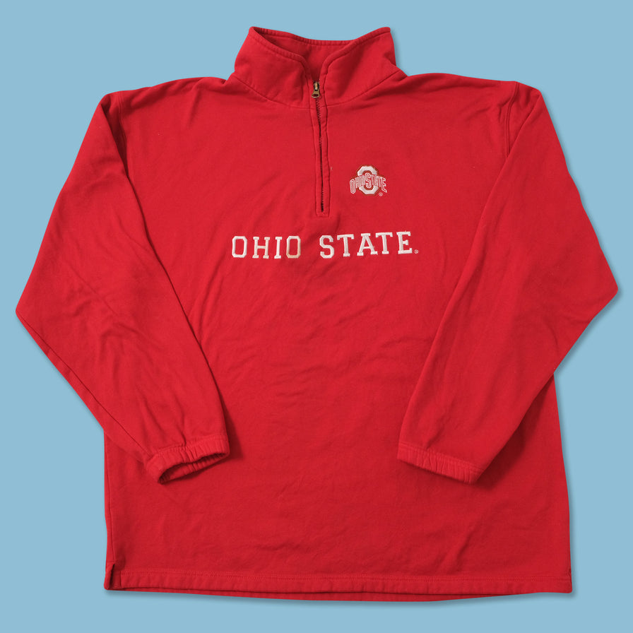 Vintage Ohio State Buckeyes Q-Zip Sweater XLarge 