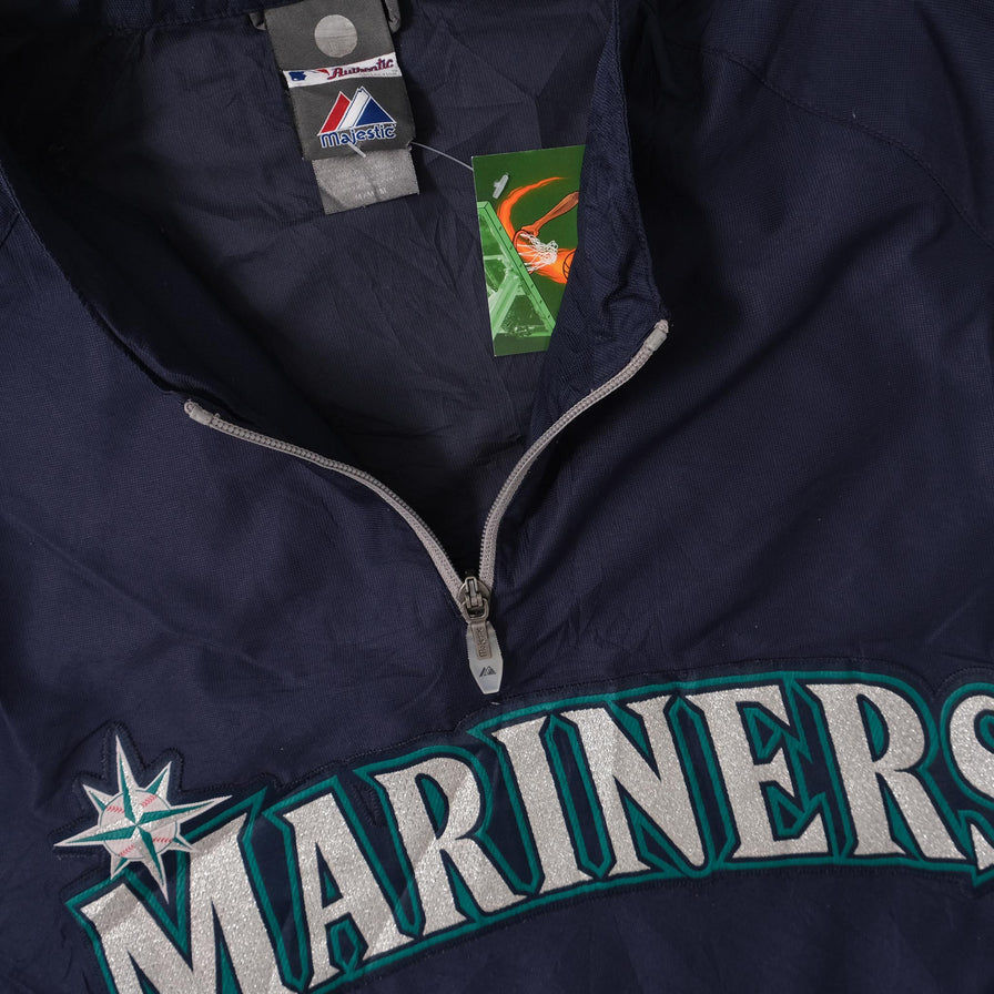 Vintage Seattle Mariners Q-Zip Windbreaker Large 