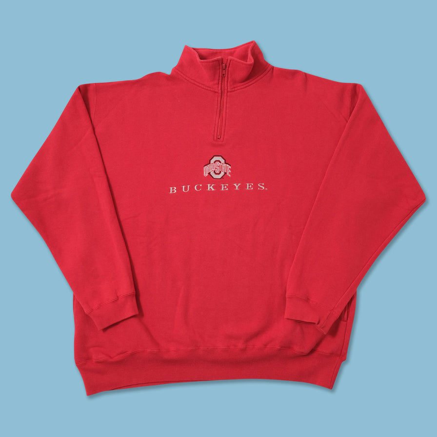 Vintage Ohio State Buckeyes Q-Zip Sweater XLarge 