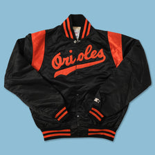 Vintage Starter Baltimore Orioles Satin Bomber Jacket Medium 