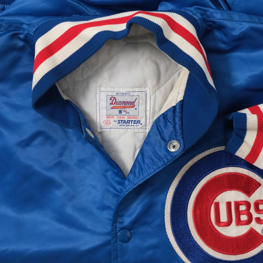 Vintage Starter Chicago Cubs Satin Bomber Jacket XLarge 