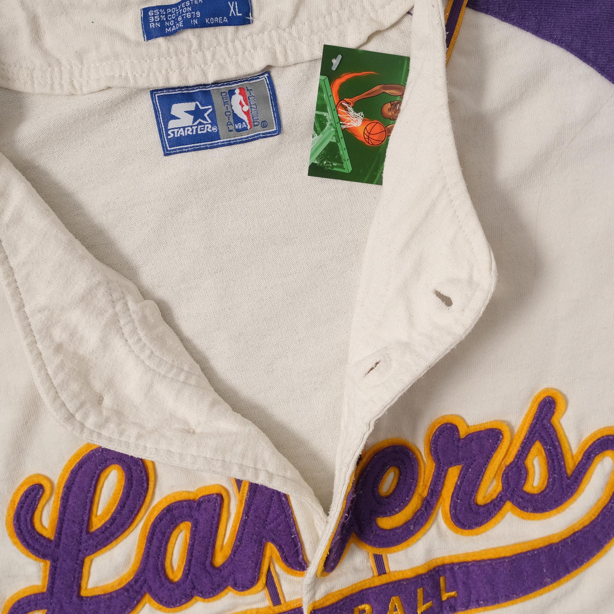 Men's Los Angeles Lakers Starter White Scout Baseball Fashion Jersey