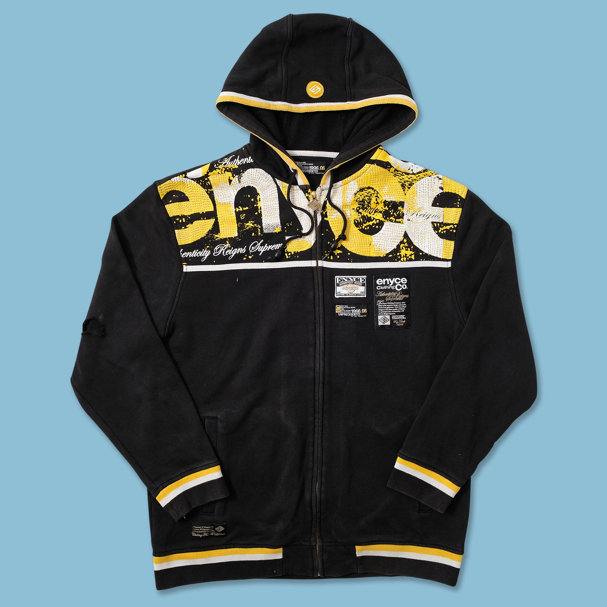 Y2K enyce sweat スウェット Vintage Y2K Enyce Hoodie Mens 2XL XXL Navy Embroidered