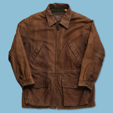 Vintage Timberland Leather Coat Large 