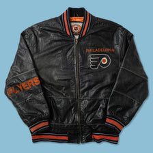 Vintage Philadelphia Flyers Leather College Jacket Medium 