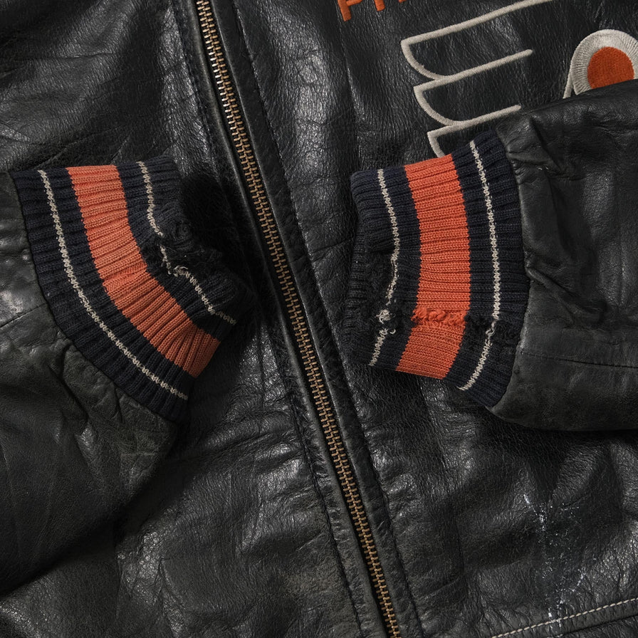 Vintage Philadelphia Flyers Leather College Jacket Medium 