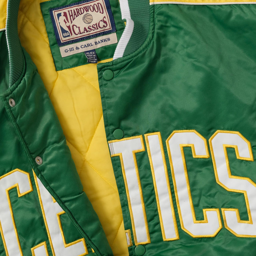 Vintage Boston Celtics Padded College Jacket XLarge 