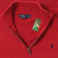 Vintage Polo Ralph Lauren Q-Zip Knit Sweater Medium 