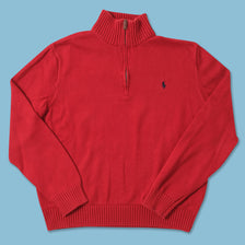 Vintage Polo Ralph Lauren Q-Zip Knit Sweater Medium 