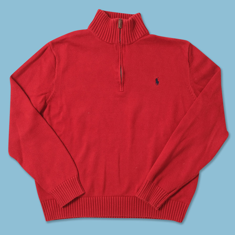 Vintage Polo Ralph Lauren Q-Zip Knit Sweater Medium 