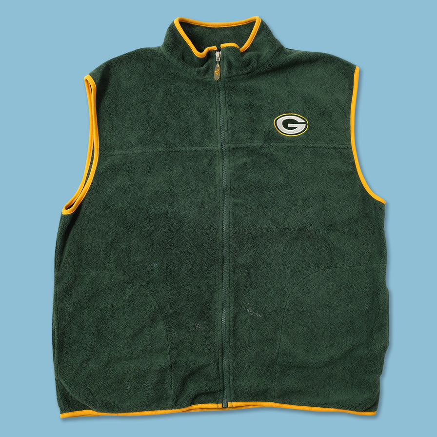 Vintage Green Bay Packers Fleece Vest XLarge 
