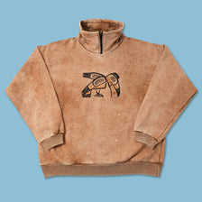 Vintage Animal Q-Zip Sweater Large 