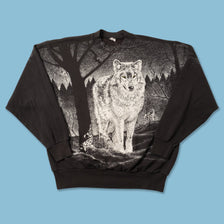 Vintage Wolf Sweater Large 