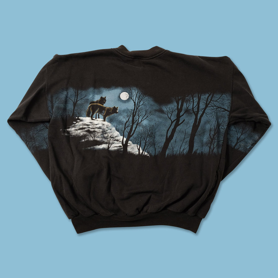 Vintage Wolves Sweater Medium 