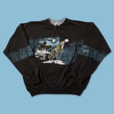 Vintage Wolves Sweater Medium 