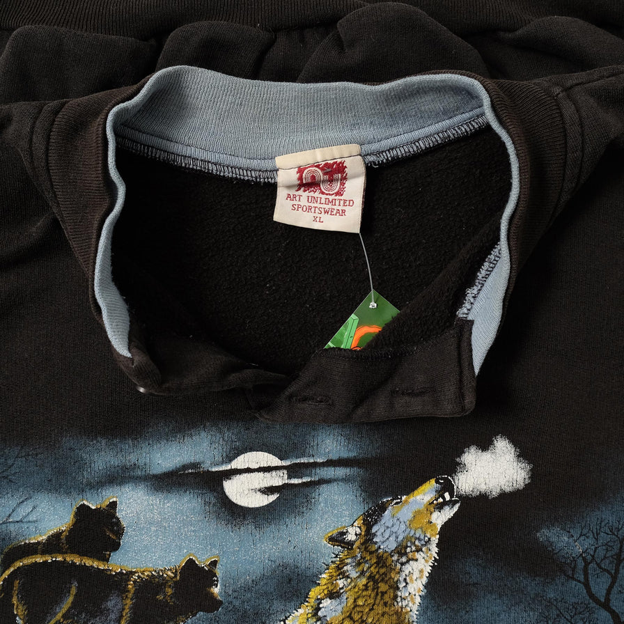 Vintage Wolves Sweater Medium 