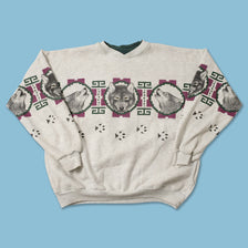 Vintage Wolves Sweater Large 
