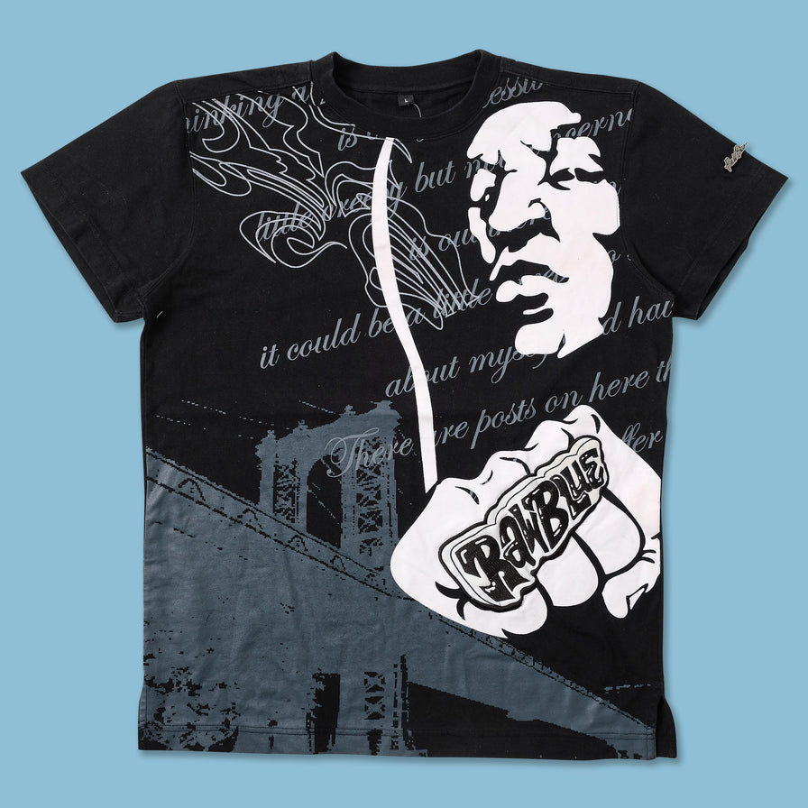 Y2K Raw Blue T-Shirt Medium 