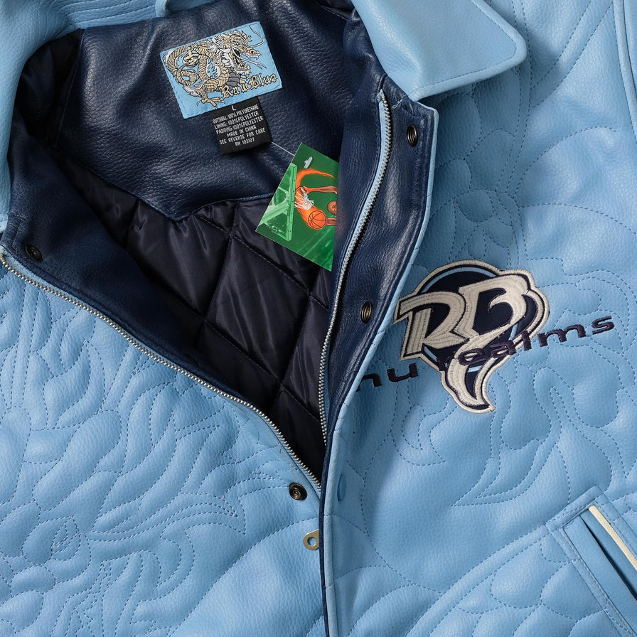 Vintage Raw Blue Varsity Jacket Large 