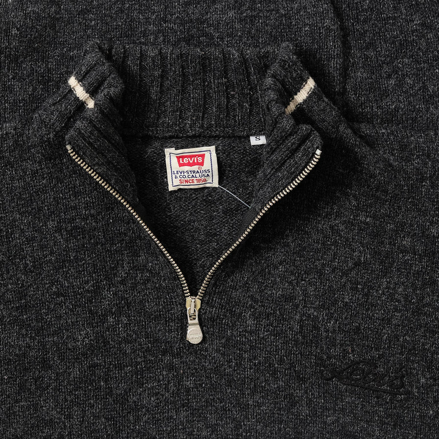 Vintage Levis Q-Zip Knit Sweater Small 