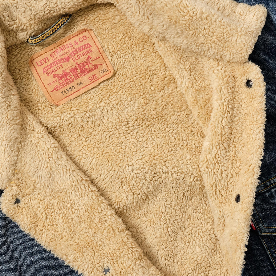 Vintage Levis Faux Fur Lined Denim Jacket 2XLarge 