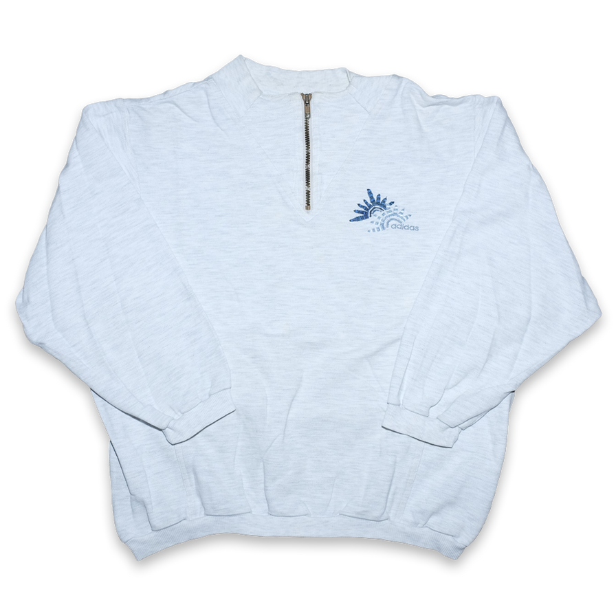 Vintage adidas Women's Q-Zip Sweater Medium - Double Double Vintage