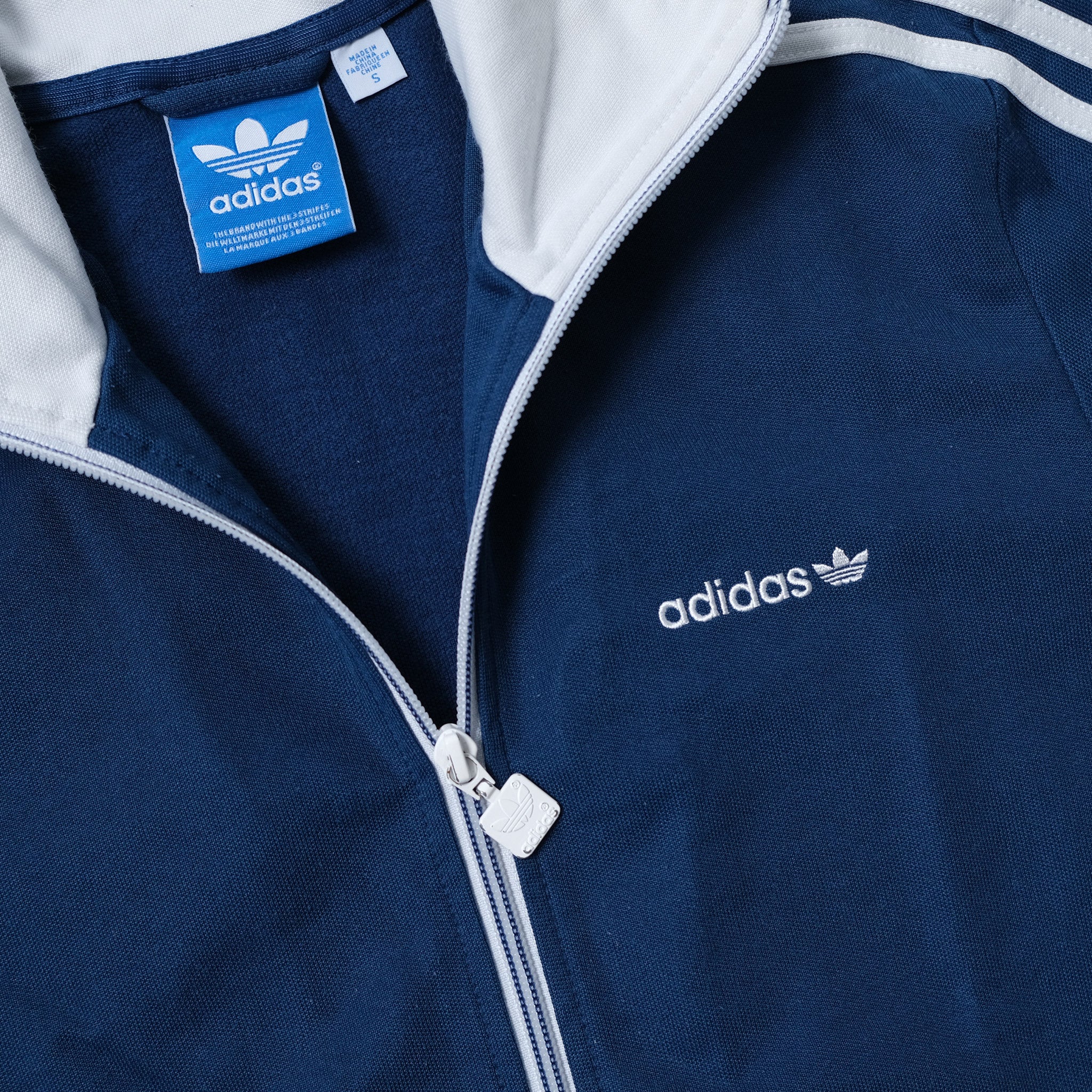 Adidas originals track jacket in white and navy shop