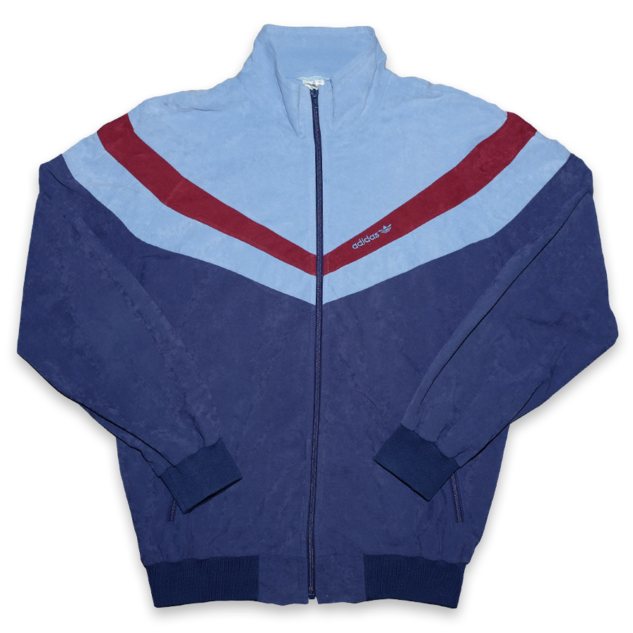 Vintage adidas Velour Track Jacket XLarge - Double Double Vintage