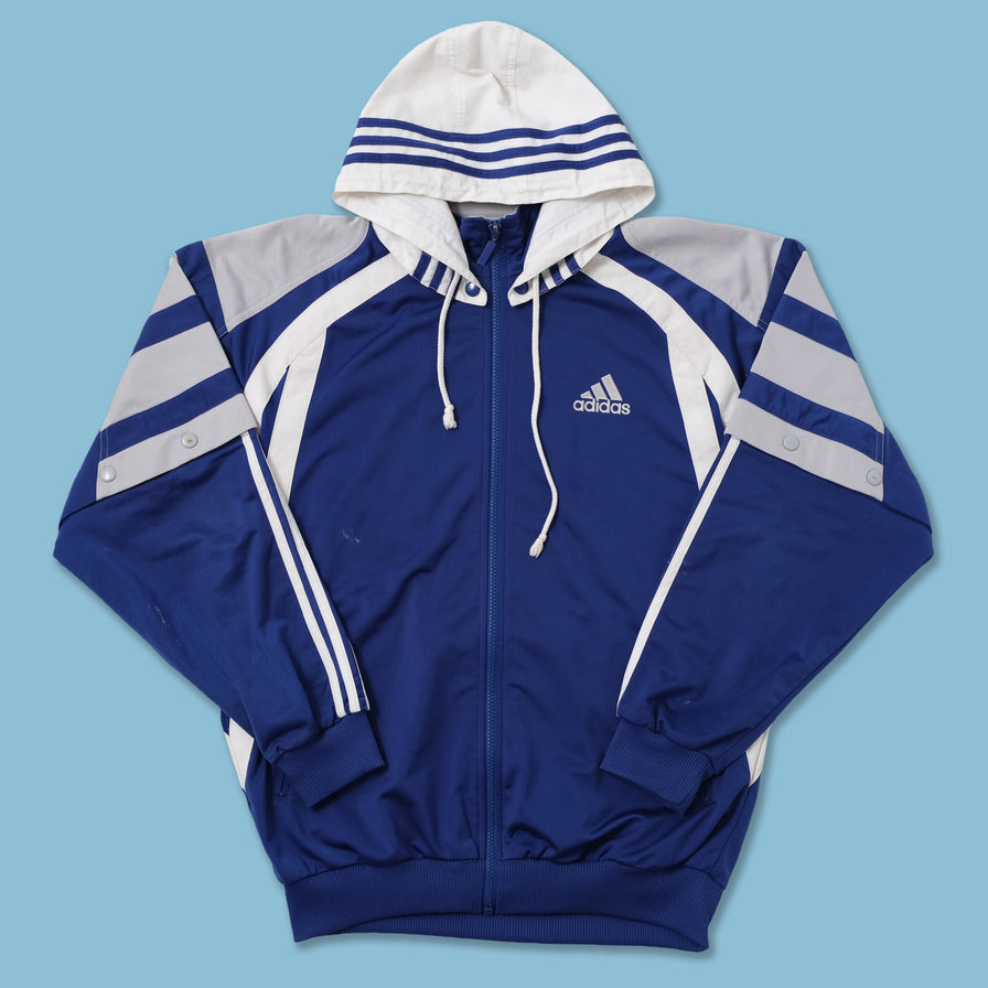 Blue and white adidas jacket discount