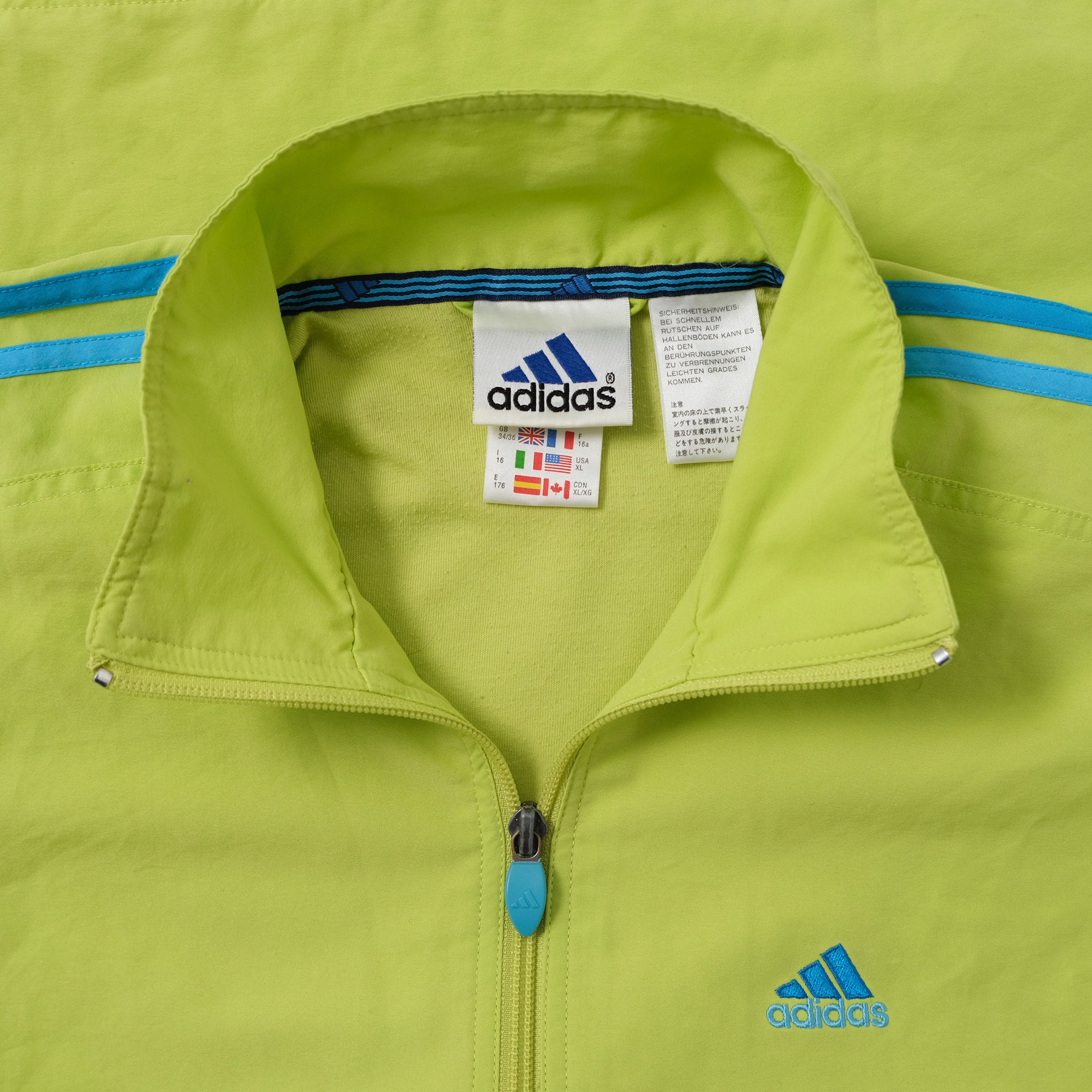 Adidas neon yellow jacket top